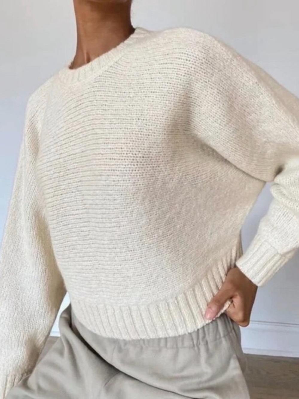 Group by Babaton (Aritzia) ‘Day Off’ Alpaca Wool Sweater in Bone